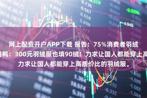 网上配资开户APP下载 报告：75%消费者羽绒服预算千元内。鸭鸭：300元羽绒服也填90绒！力求让国人都能穿上高质价比的羽绒服。